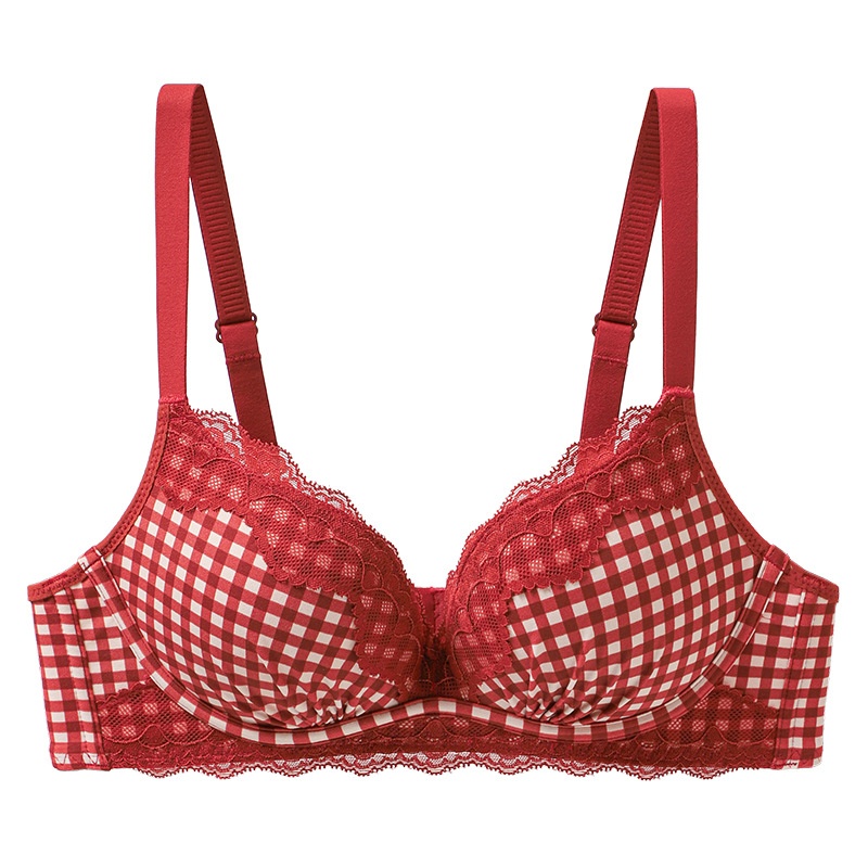 Deep Plunge Lace Trim Bra