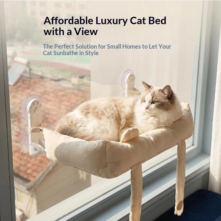 Strong-suction Cup Cat Bed Glass Cat Platform Cat Climbing Frame Made Of Pure Cotton