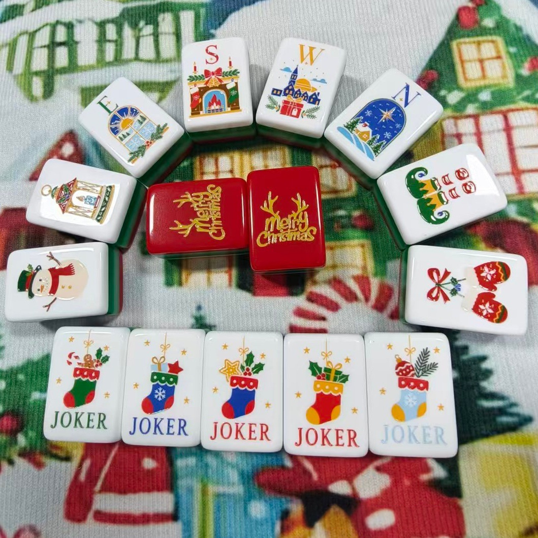 Acrylic holiday commemorative mahjong set (new christmas)