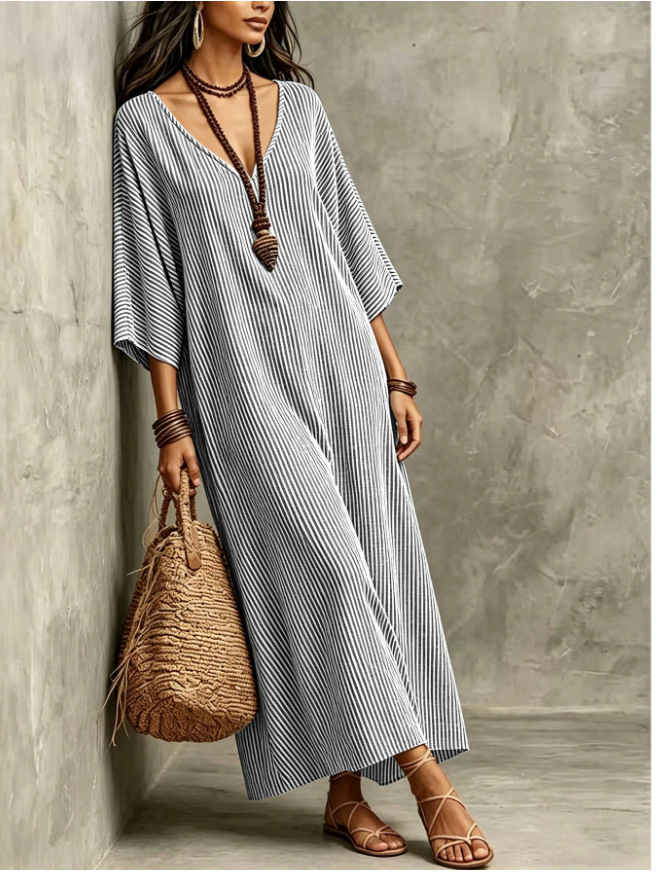 Casual Look with Striped Dress