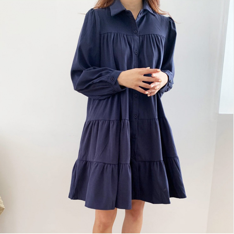 Plus-Size Long-Sleeve Midi Dress Flutter Sleeves