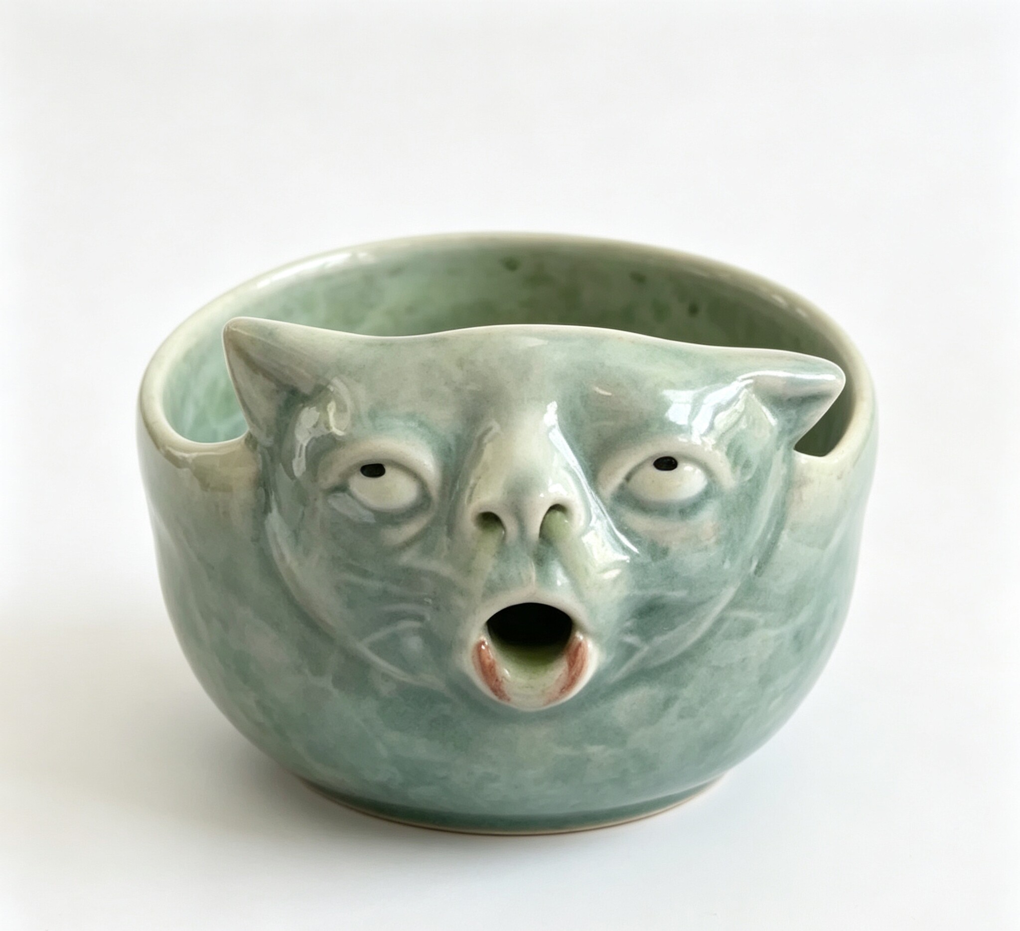 Flow Nose Cat Matcha Bowl Ceramic Bowl 1PCS