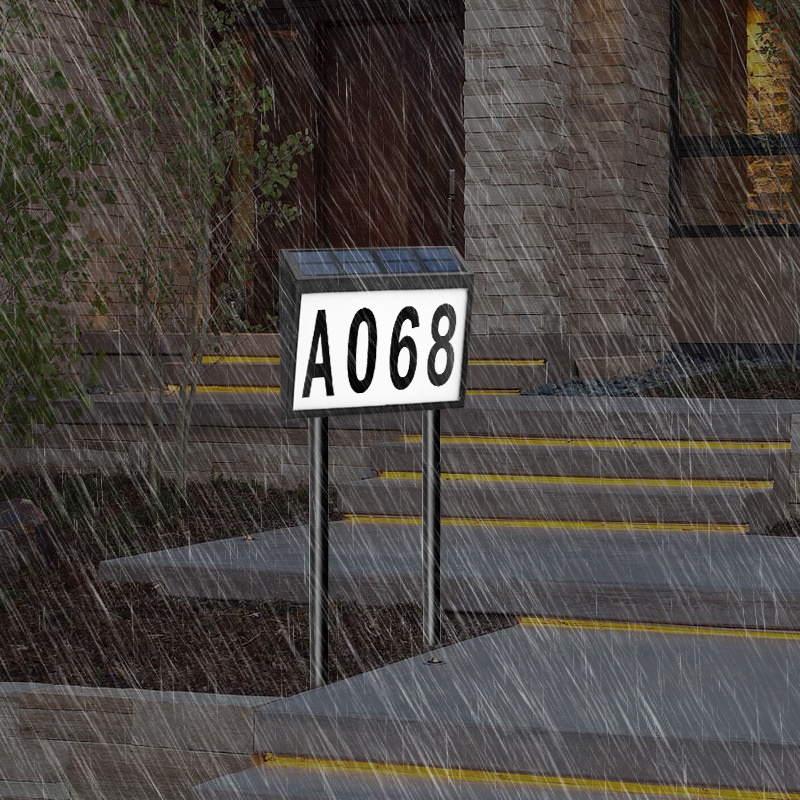 Solar Powered Doorplate Light Outdoor Waterproof Plug-in LED
