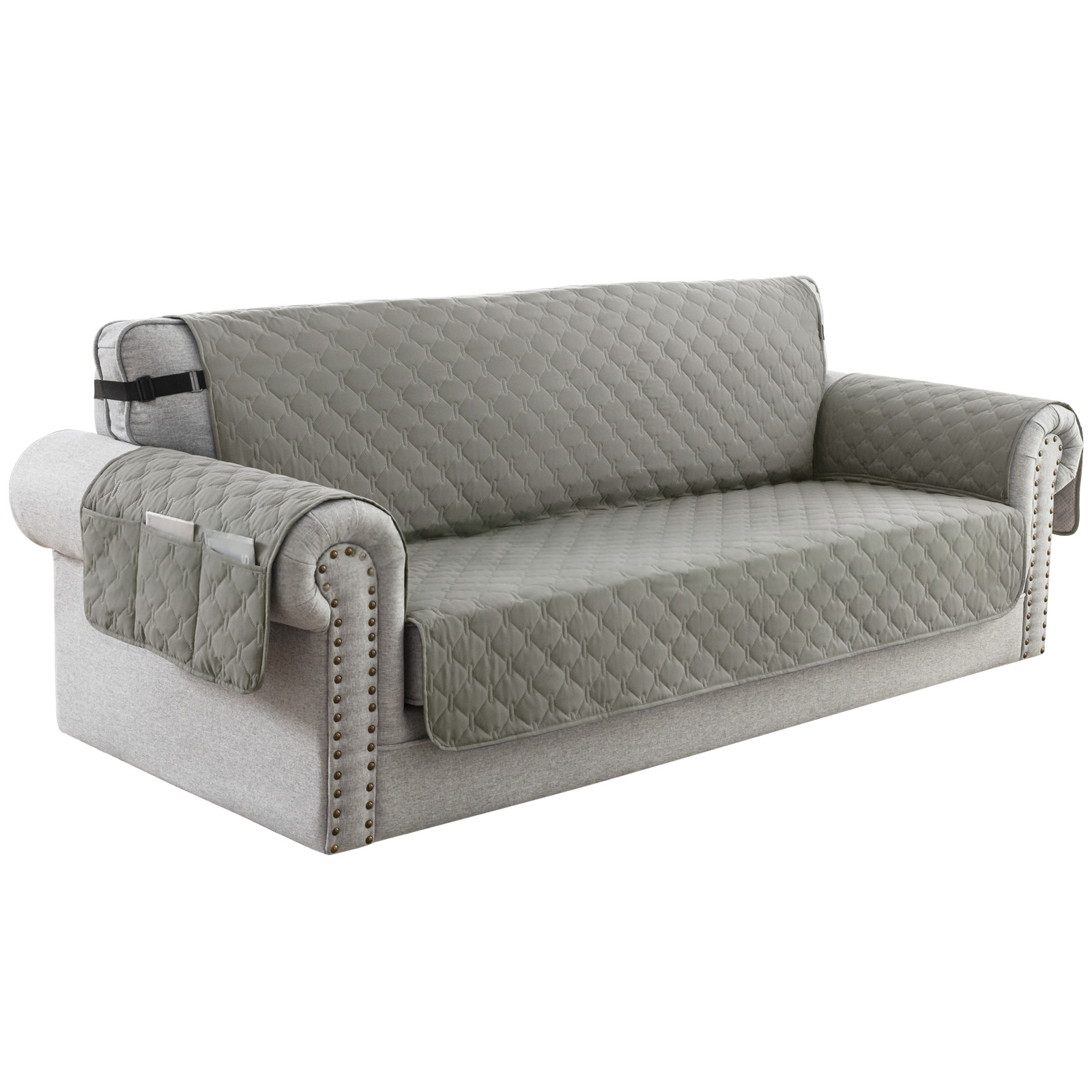 Full Waterproof Sofa Cushion Non-slip Anti-fouling Pet Pad Light Gray One Person
