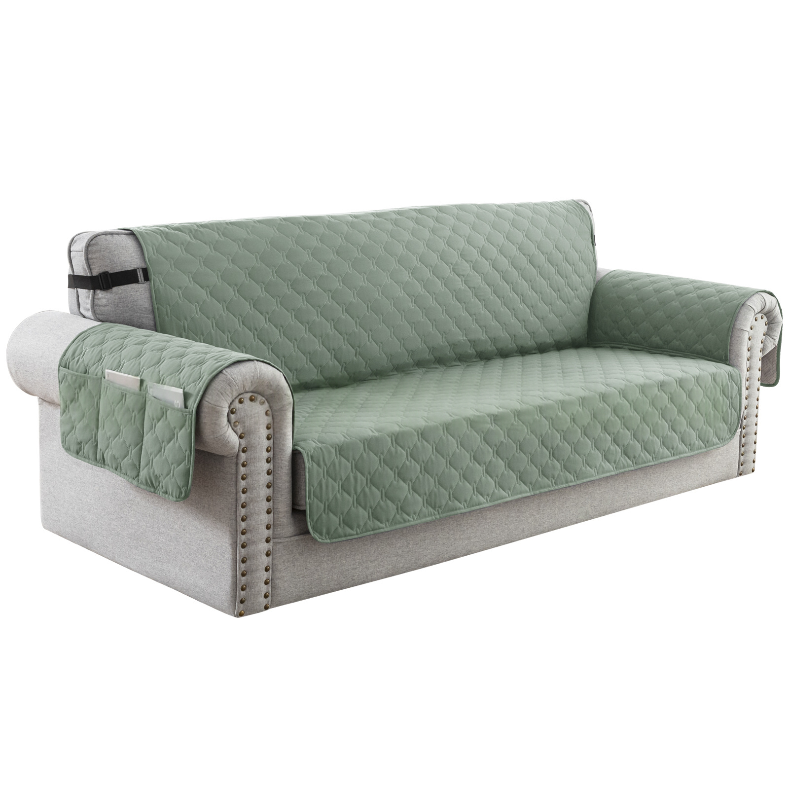 Full Waterproof Sofa Cushion Non-slip Anti-fouling Pet Pad Grass Green One Person