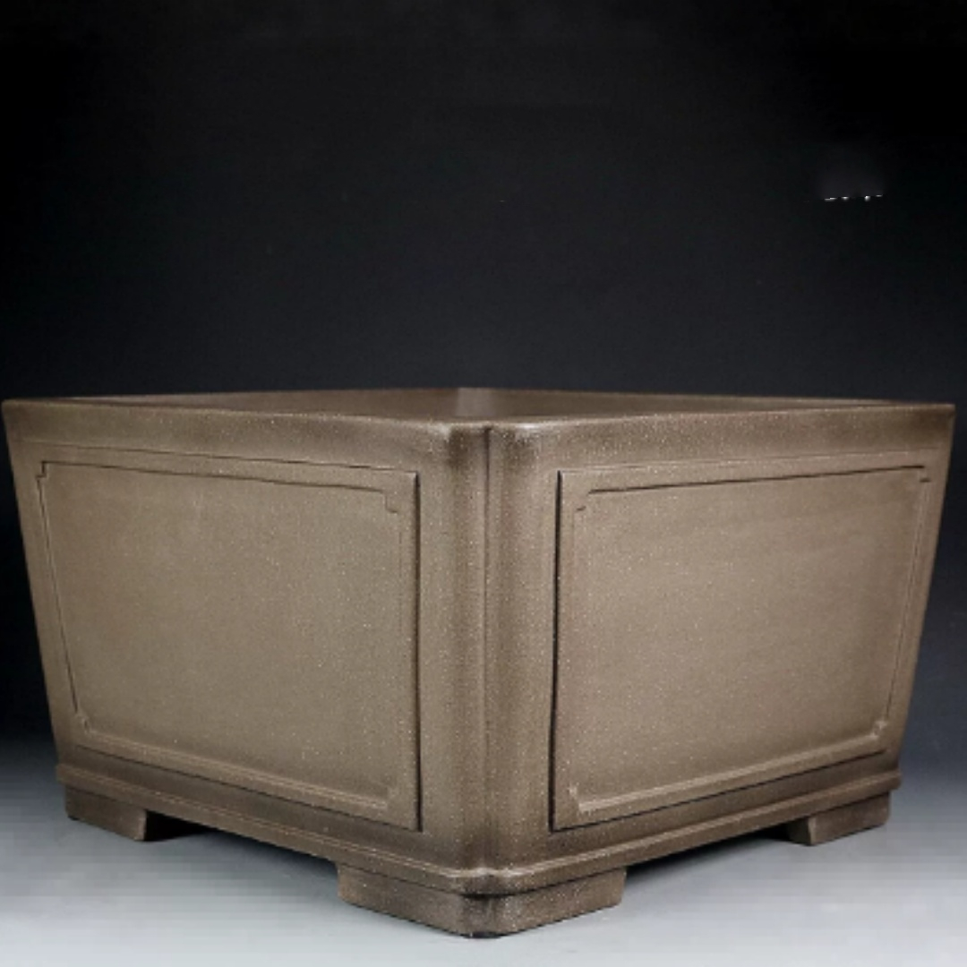 Yixing Purple Clay Boutique Bonsai Flower Pot Antique Square Frame product image