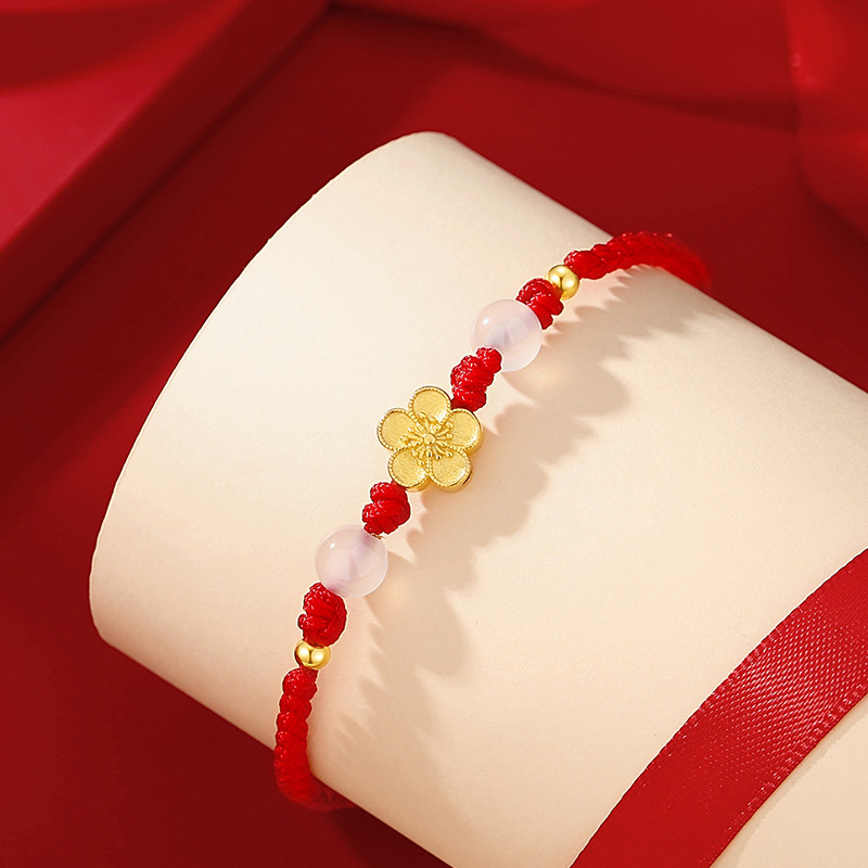 Peach Blossom Sterling Silver 925 Chalcedony Bracelet For Women product image