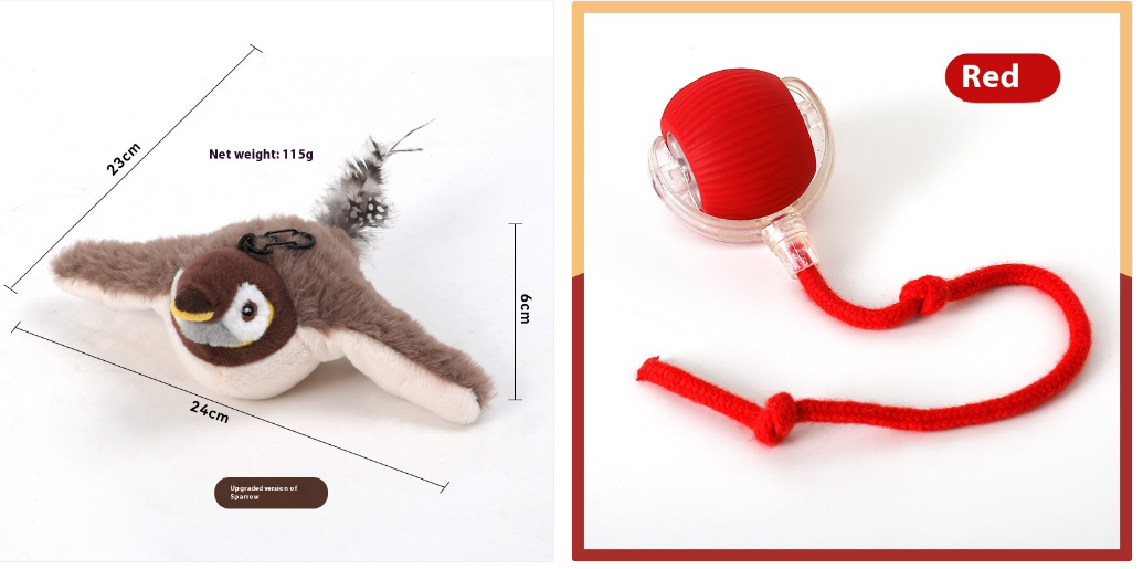 USB rechargeable flapping bird cat toy option 9