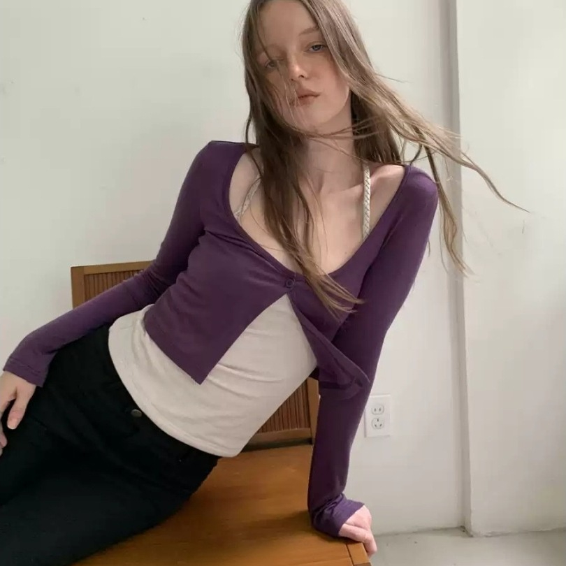 Wool-blend Autumn Slim-fit Knitted Cardigan And Vest Two-piece Set product image