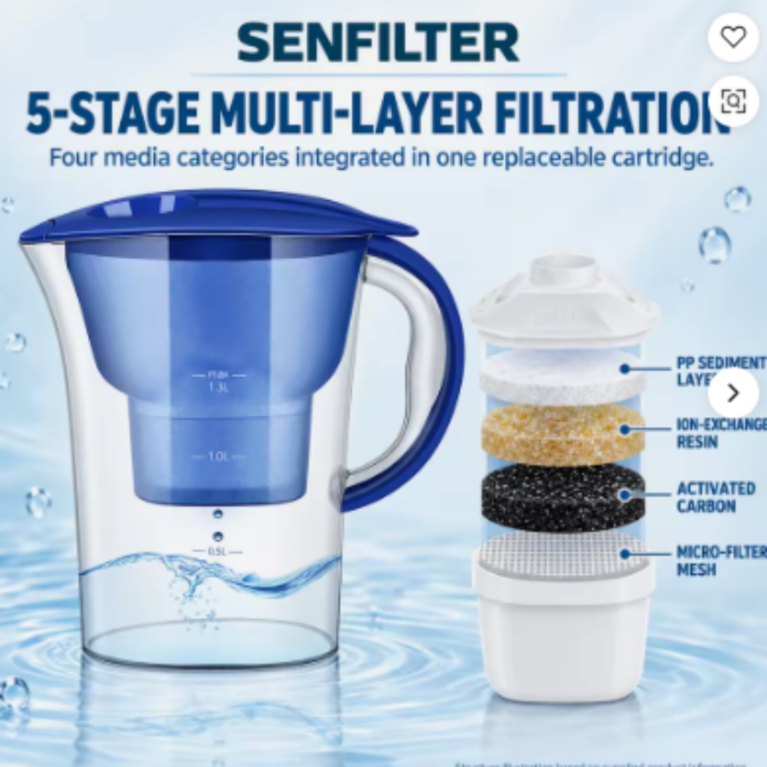 Glass Black Water Filter Tank Environmentally Friendly Hand Cranked 2.5-liter Filter product image