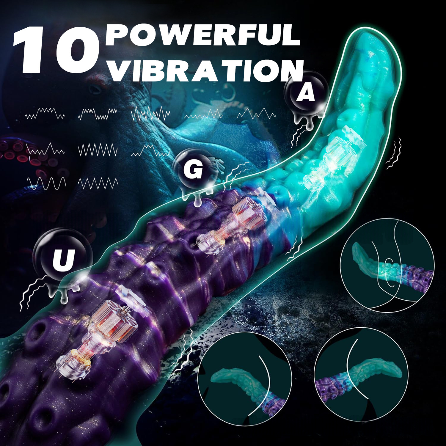Liquid Silicone Custom-Shaped Extra-Long Whip Vibrating Toy