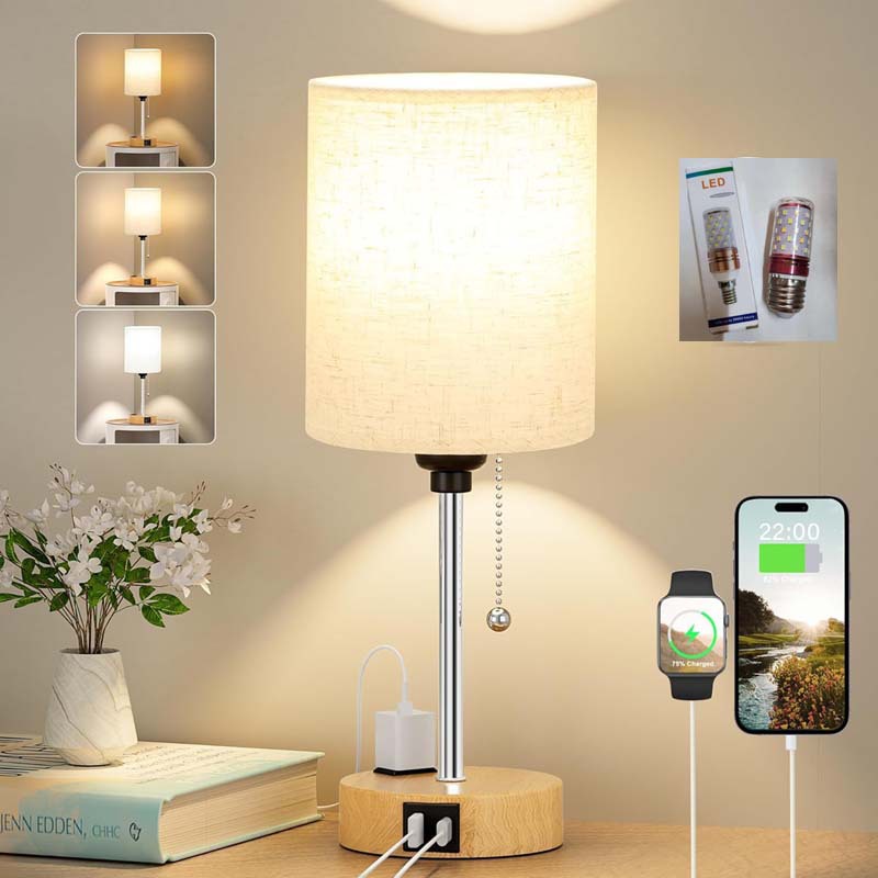 USB-powered Fabric Desk Lamp With Phone Charging Function