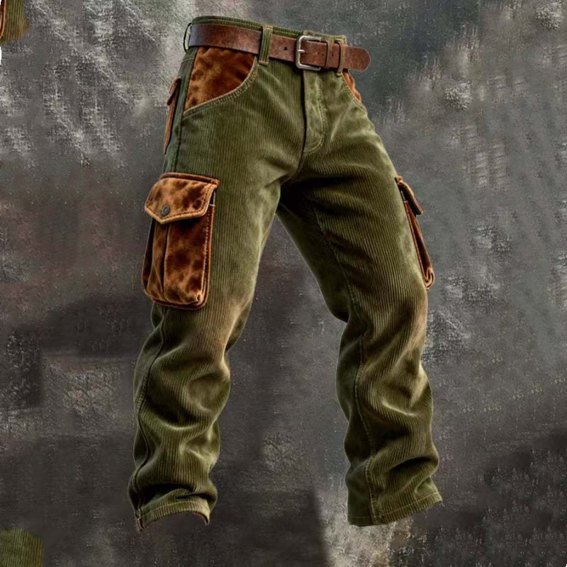 Printed Men's Retro Denim Casual Pants