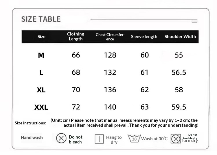 Women's White Stand-Collar Zip Jacket with Checked Cuff Detail - Size chart M to 2XL