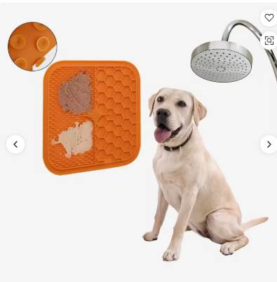 Silicone Slow Feeder Pad Dog Licking Pad Orange S