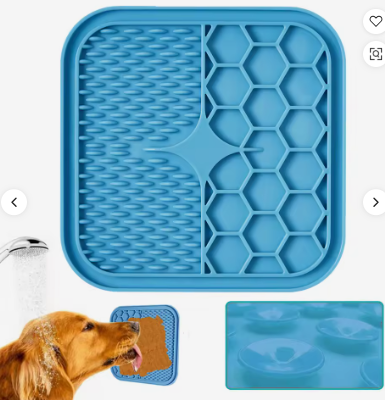 Silicone Slow Feeder Pad Dog Licking Pad Blue S