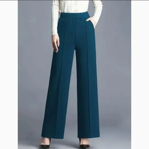 Women's Autumn And Winter Solid Color Wide Leg High Waist Loose And Slimming Casual Pants