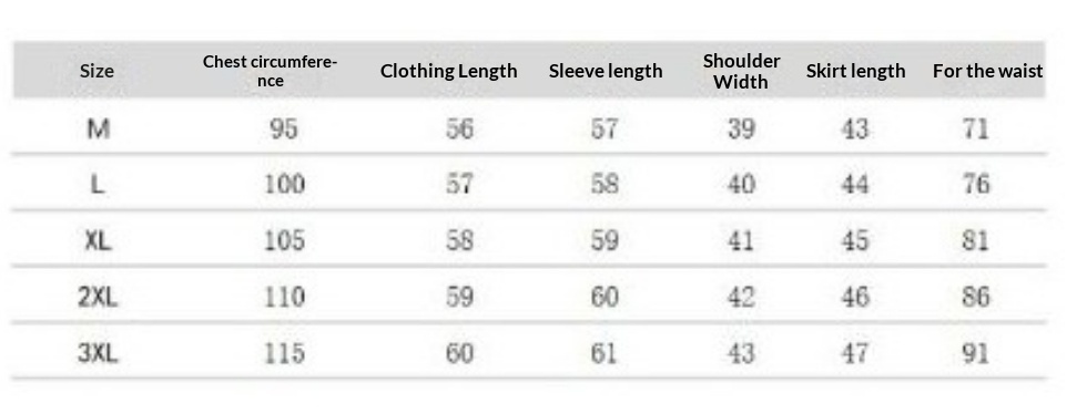 Size chart