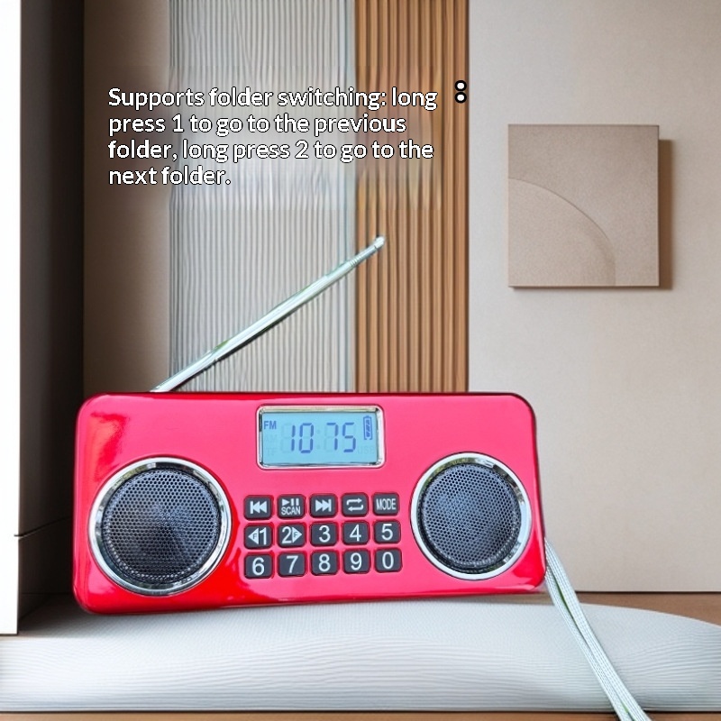 Portable Rechargeable Dual-speaker Bluetooth Multi-function Radio For Seniors