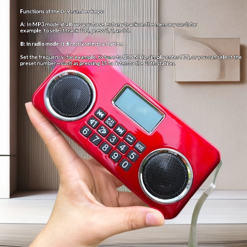 Portable Rechargeable Dual-speaker Bluetooth Multi-function Radio For Seniors