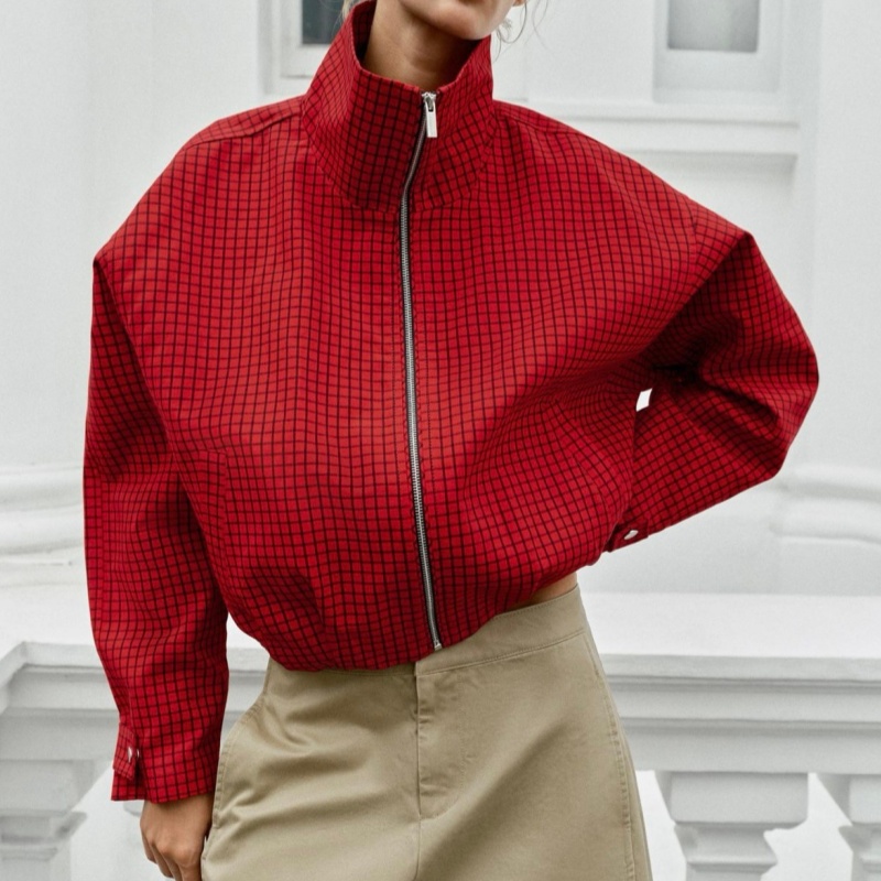 Stand Collar Bomber Jacket Coat For Women product image