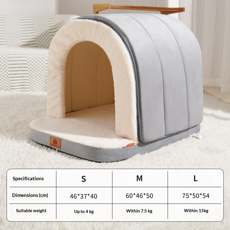 Warm Universal Pet Bed For Cats And Dogs Light Gray S