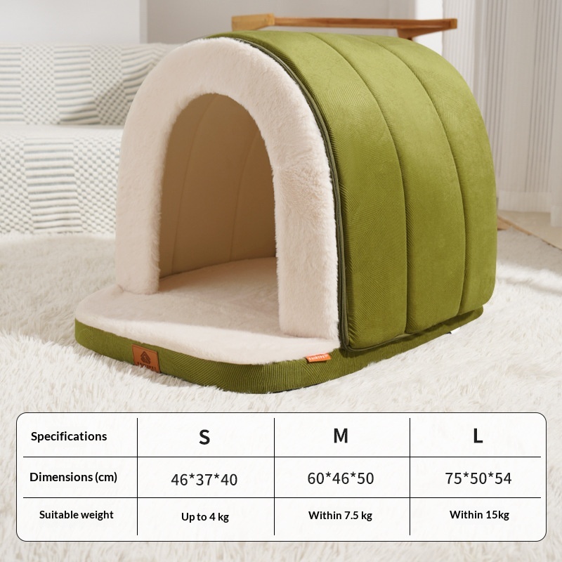 Warm Universal Pet Bed For Cats And Dogs Green S