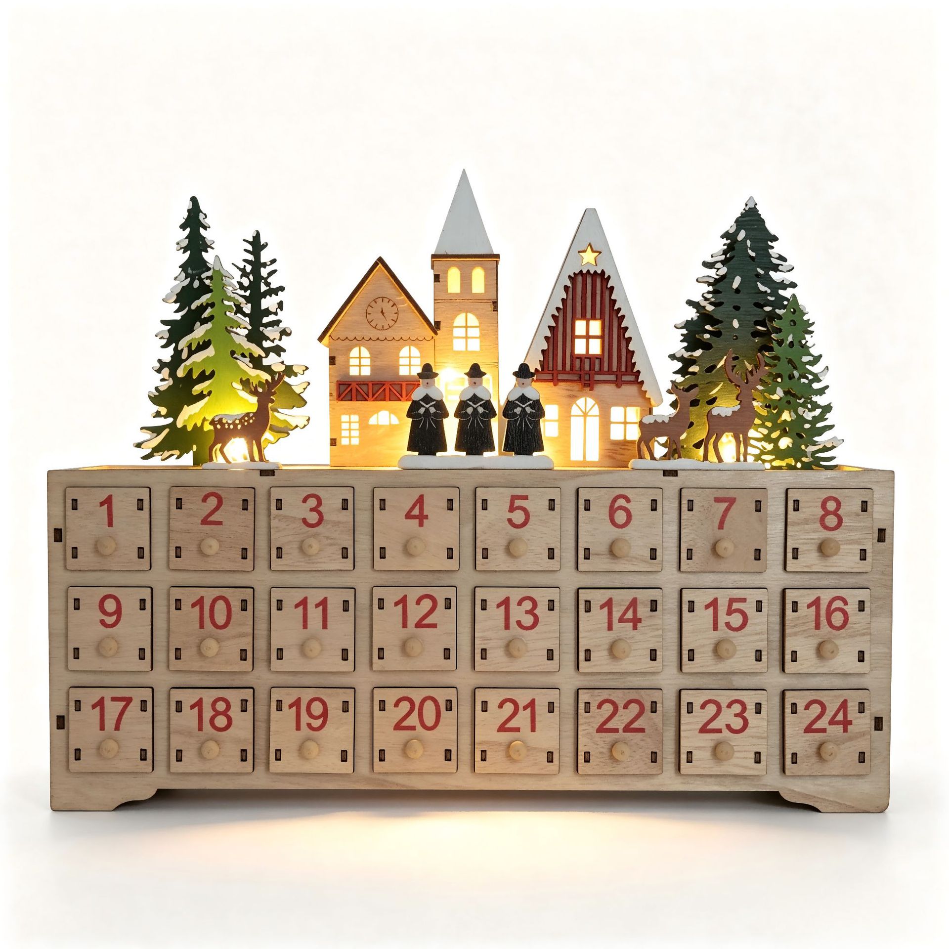 Wooden Advent Calendar 24 Slot