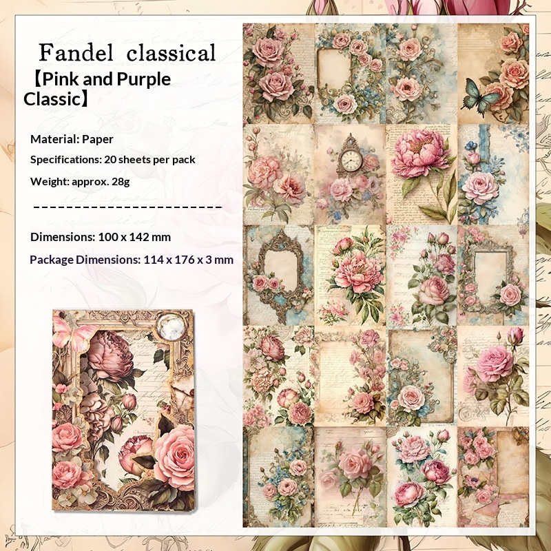 Retro-style Paper Roses For Background Embellishment And Journaling 6