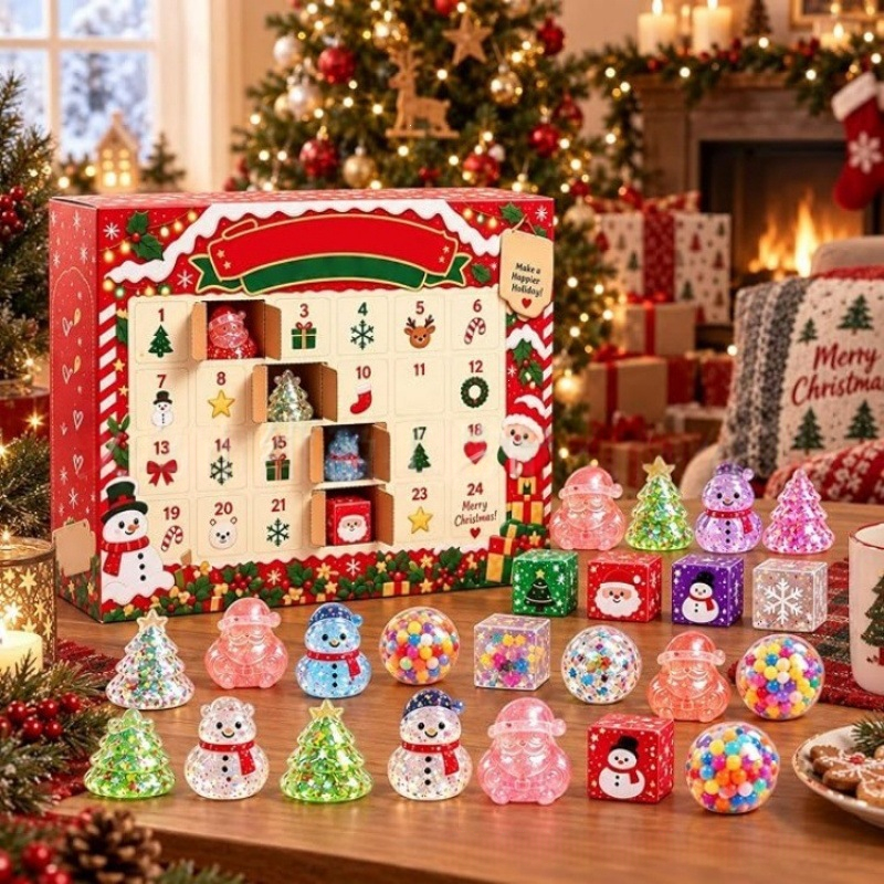 Christmas Squeeze Toy 24-Day Advent Calendar