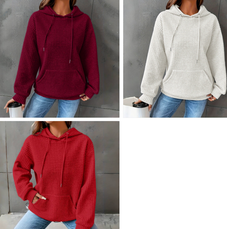 Women's Loose Fitting Hooded Long Sleeved Sweatshirt image 13
