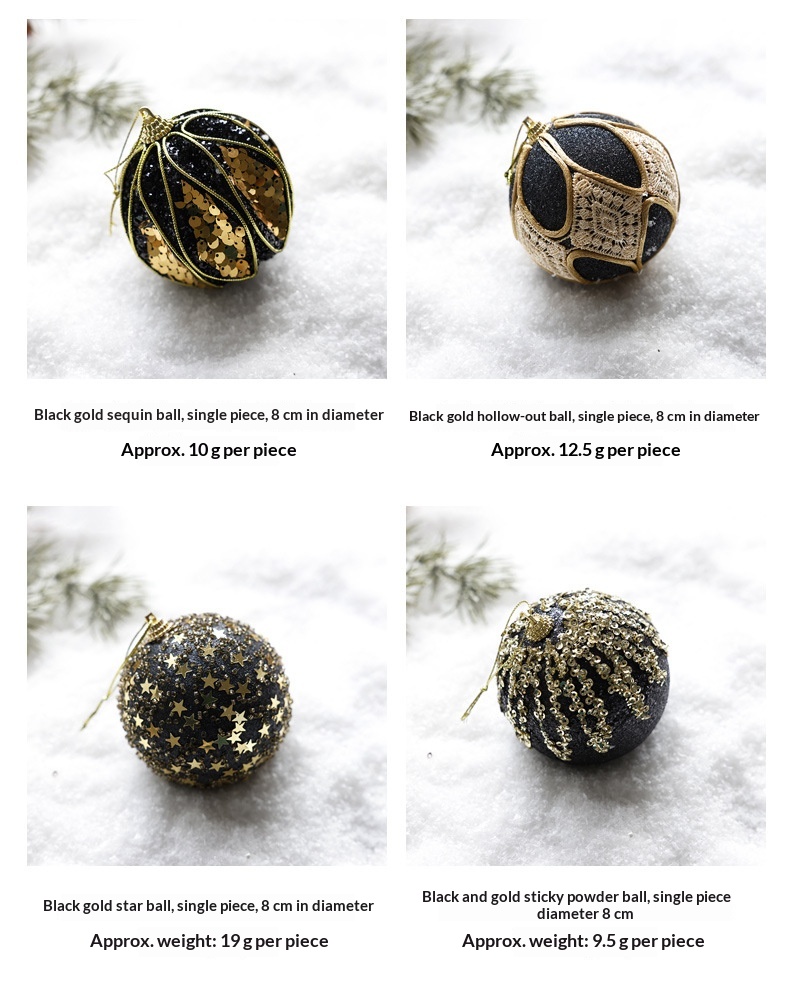 Black And Gold Plush Christmas Ball Christmas Tree Ornament 43 0584e136 34d1 4997 9d25 4606a28a37b0 trans