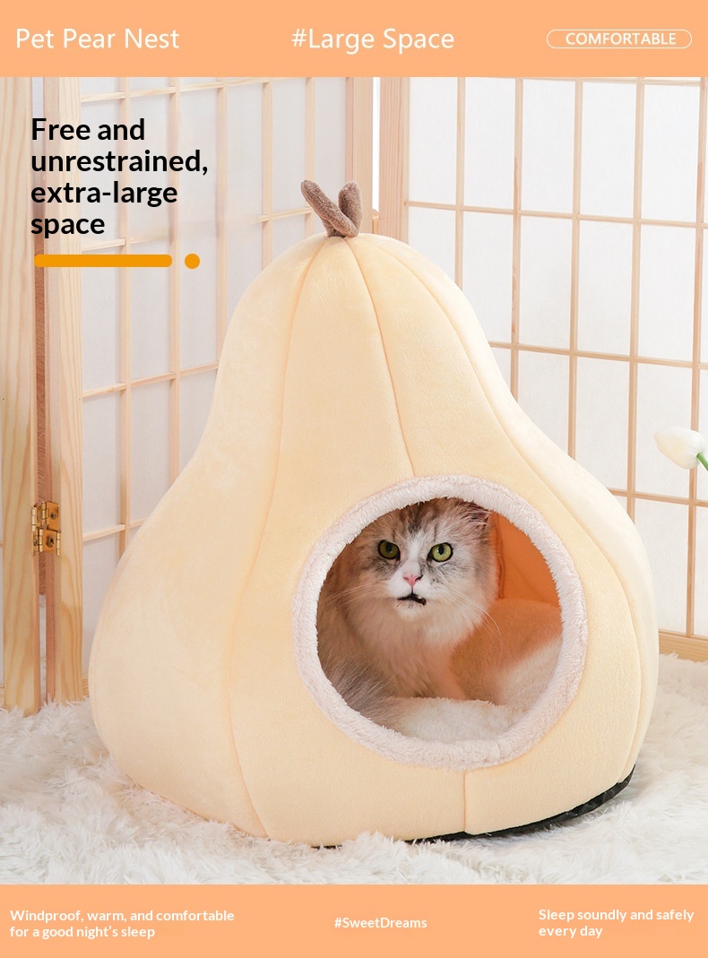 New Cat Bed, Warm Pet House, Cute Dog Bed, Semi-enclosed, All-season Pet Sleeping Nest, Winter Warmth detail photo 2