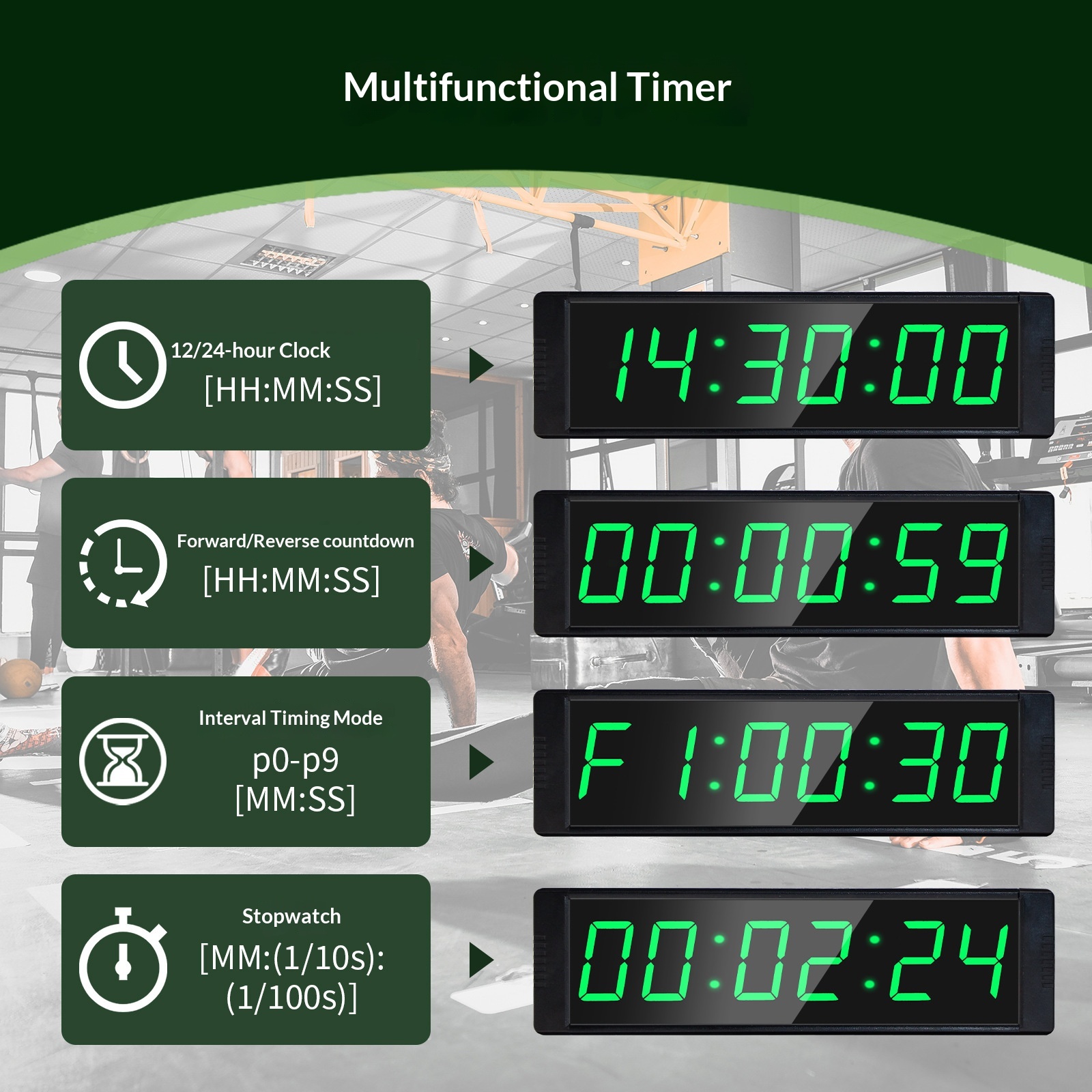 Multifunctional Timer, Fitness Stopwatch, Clock