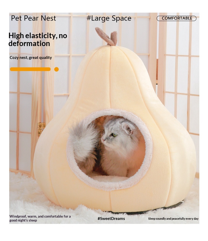 New Cat Bed, Warm Pet House, Cute Dog Bed, Semi-enclosed, All-season Pet Sleeping Nest, Winter Warmth detail photo 1