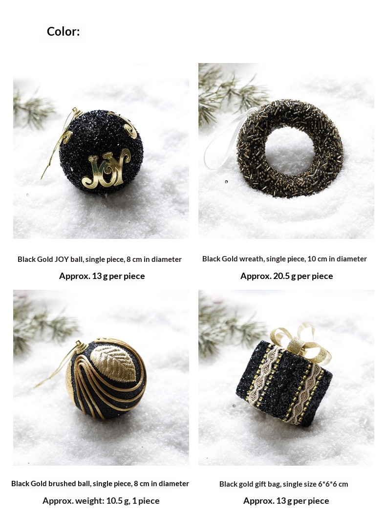 Black And Gold Plush Christmas Ball Christmas Tree Ornament 42 f29e17bd 9eee 4349 8aee 6b7c8e134d05 trans