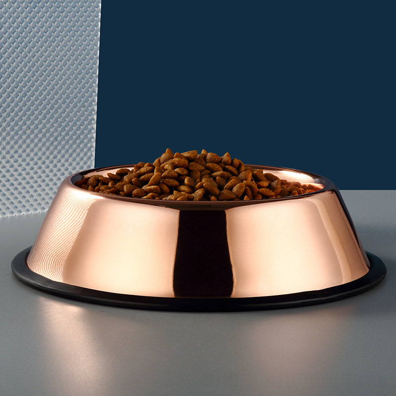 Rose Gold Stainless Steel Bowl For Pet - Rose Gold Stainless Steel Bowl For Pet 38cm