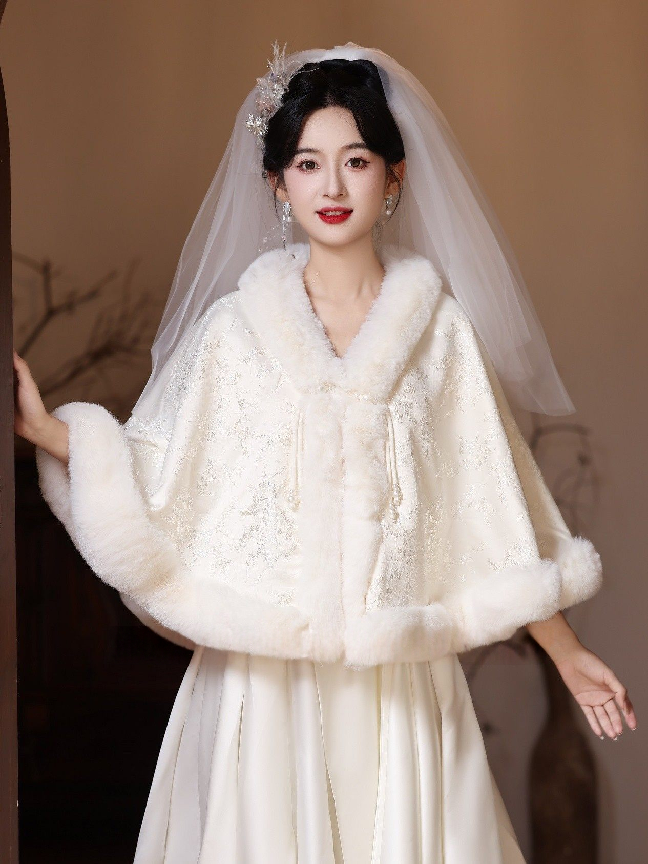 Mothers Wedding Dress Cheongsam Shawl Coatthick 5