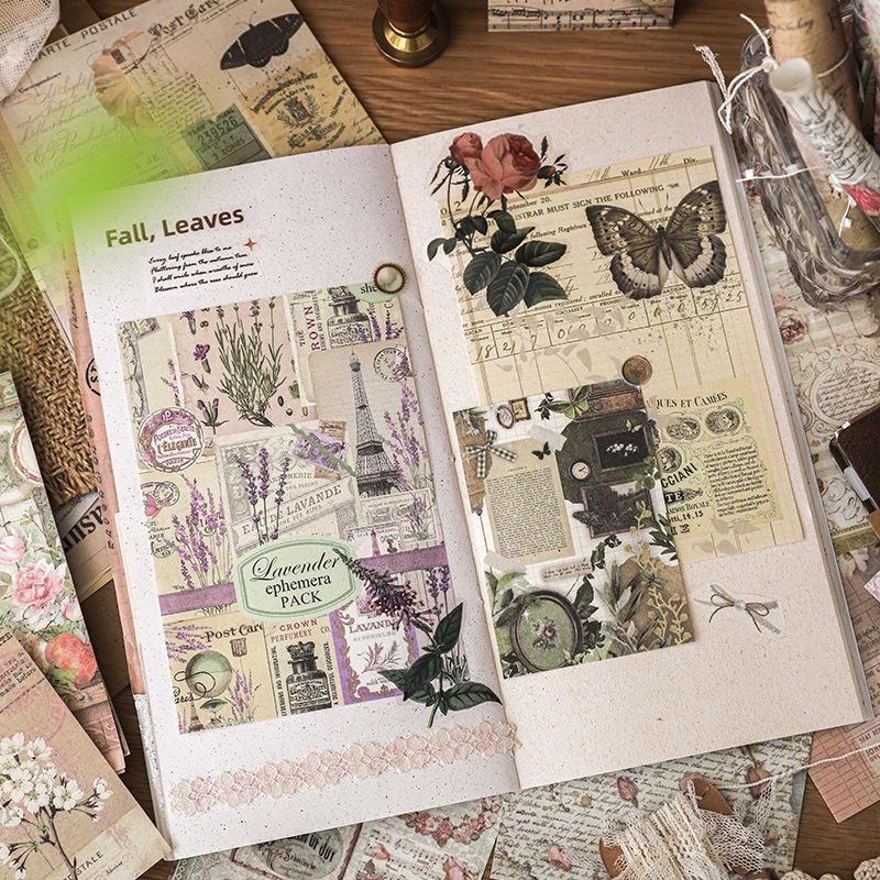 Paper Traces  Past Stories Series Retro Paper Materials, Light Vintage Borders Lace Trims And Journaling Supplies 2