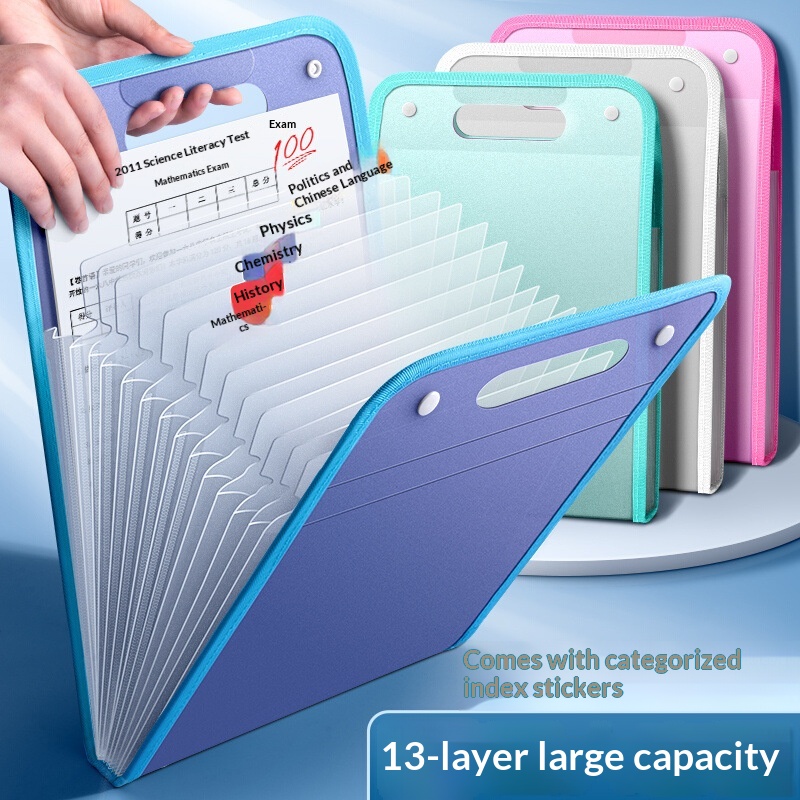 A4 Portable Vertical File Folder - Lightweight Document Organizer for Office Home School Storage