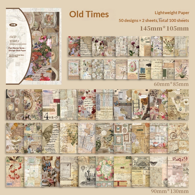 Paper Traces  Past Stories Series Retro Paper Materials, Light Vintage Borders Lace Trims And Journaling Supplies 6