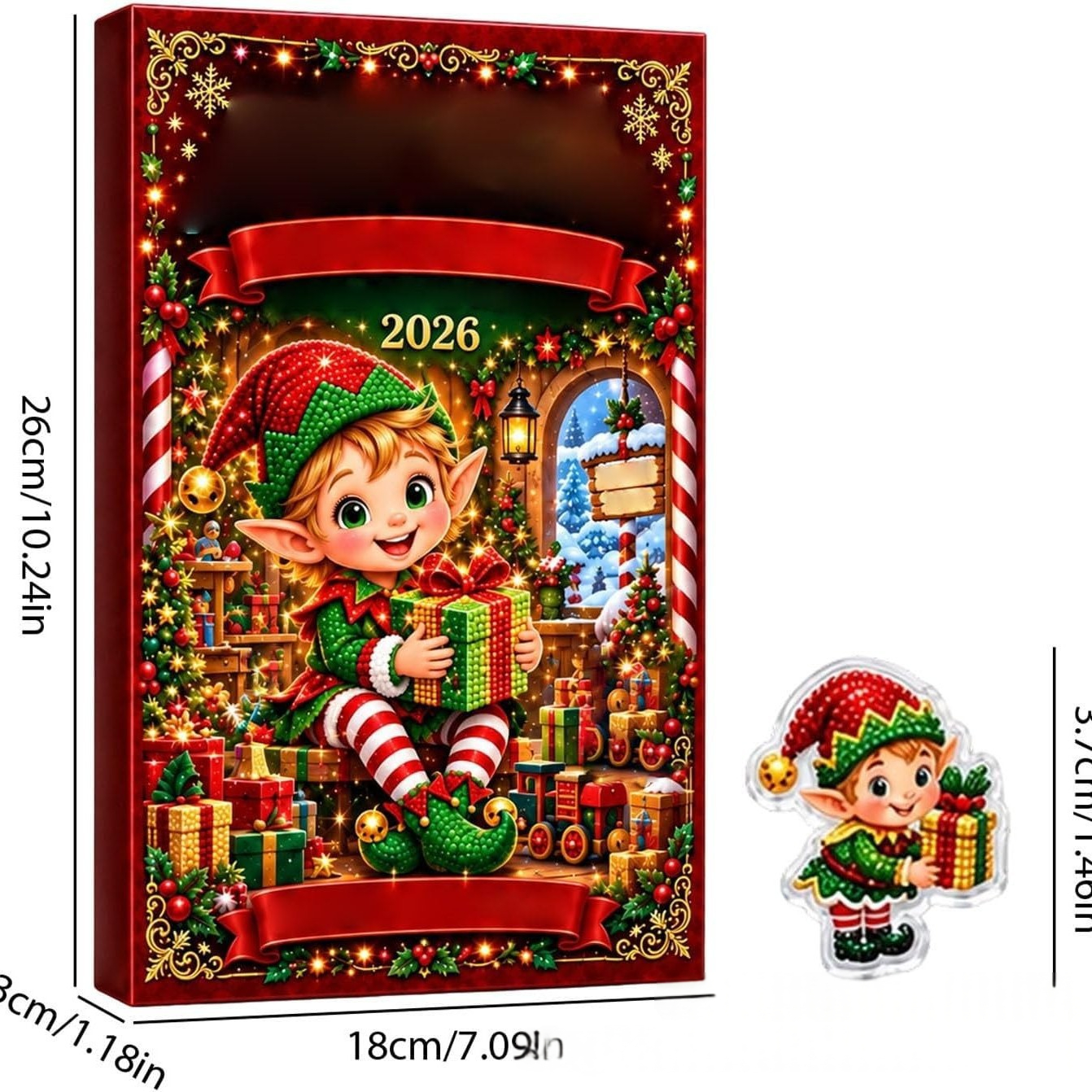Keli Handmade DIY Diamond Calendar Santa Claus Decorative Pendant 6