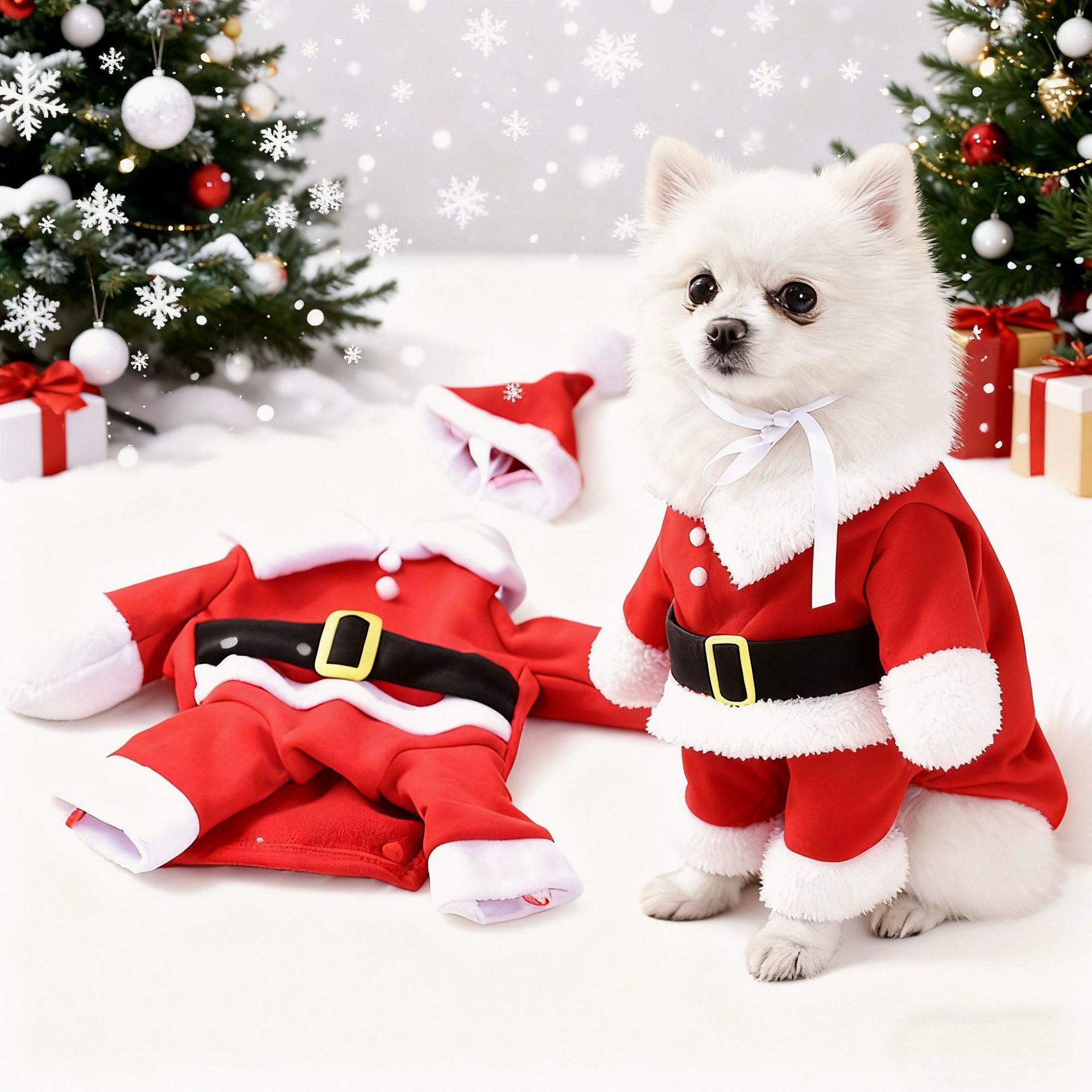 Dog Christmas Clothes Cat Cape Cloak detail photo 2