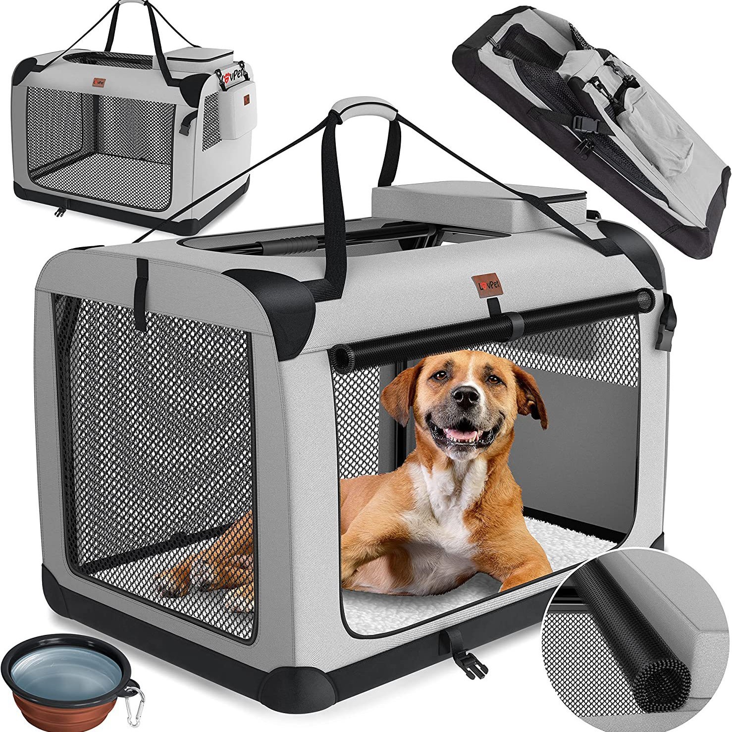 Pet Folding Portable Cage Cat Carrier detail photo 1