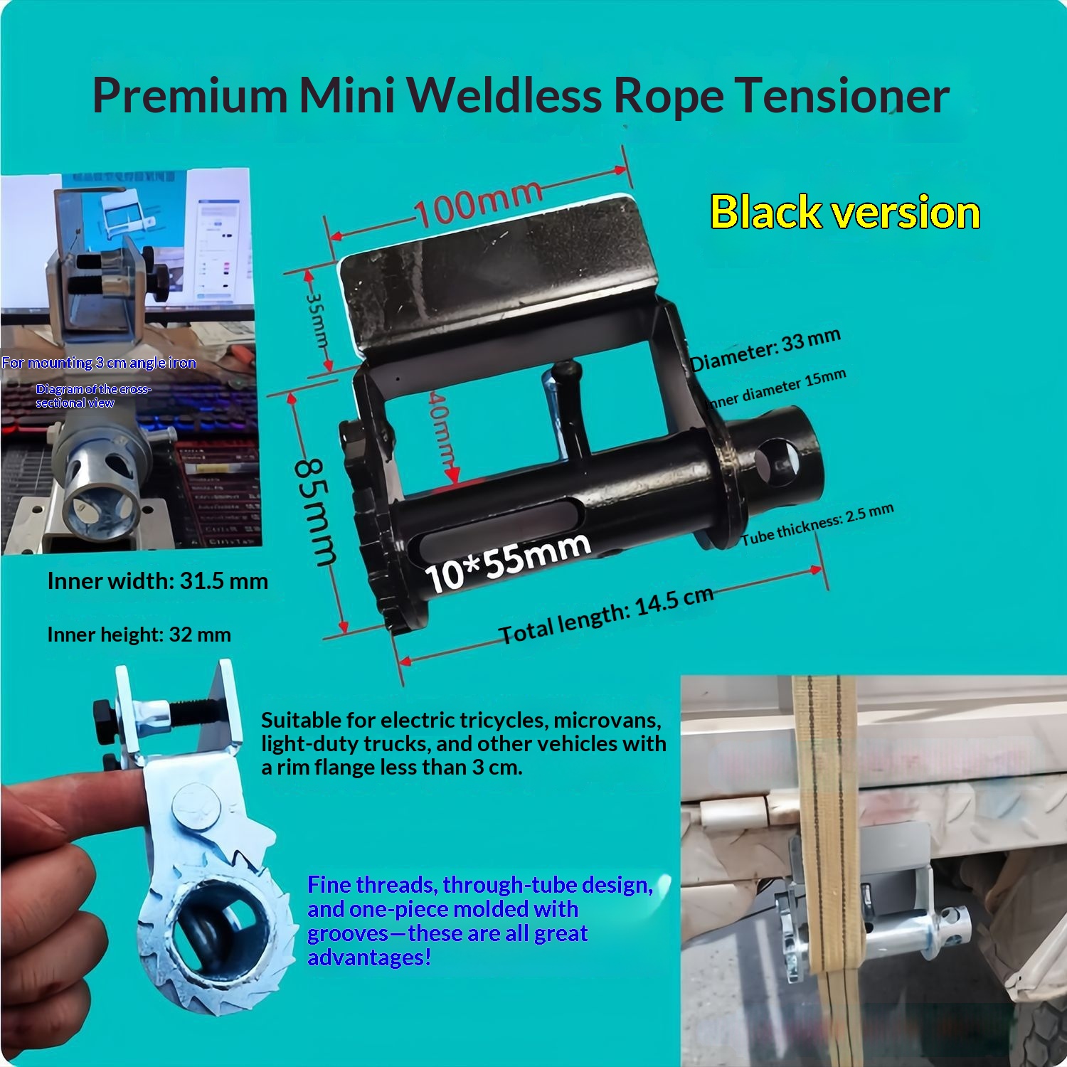 Fine-tooth Cable Lock Tensioning Device Fastener