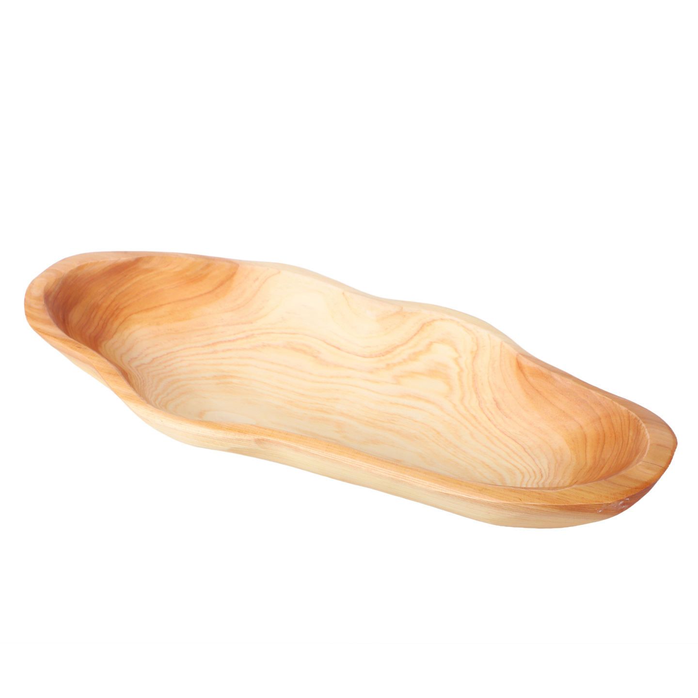 Hand-polished Serving Platter With Natural Wood Grain