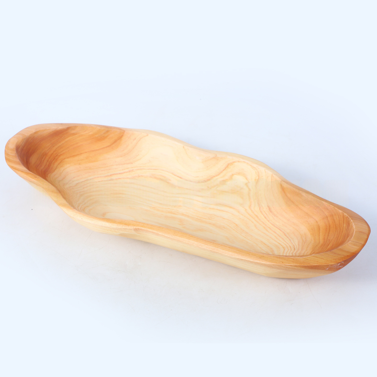 Hand-polished Serving Platter With Natural Wood Grain