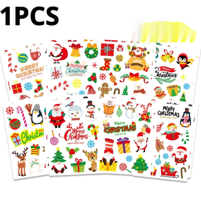 Santa Claus And Snowman Puzzle Journal Cartoon Stickers 4