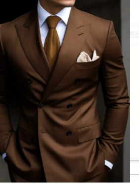 Men's Two-piece Suit Korean Style Slim Fit Business Best Man Casual Suit - image 5