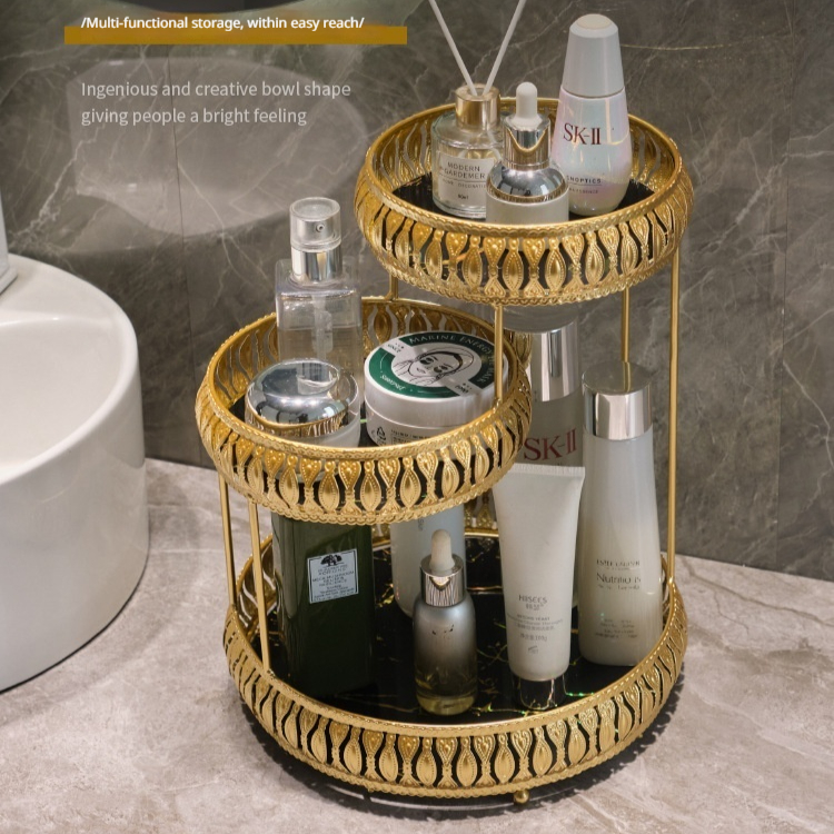 Light Luxury Vanity Makeup Organizer Rack
